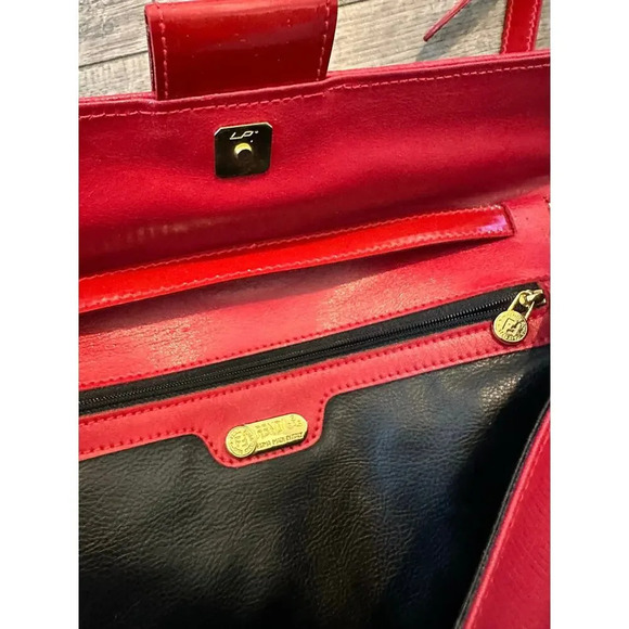 Fendi Red Leather rare handbag purse crossbody vintage - Picture 8 of 16